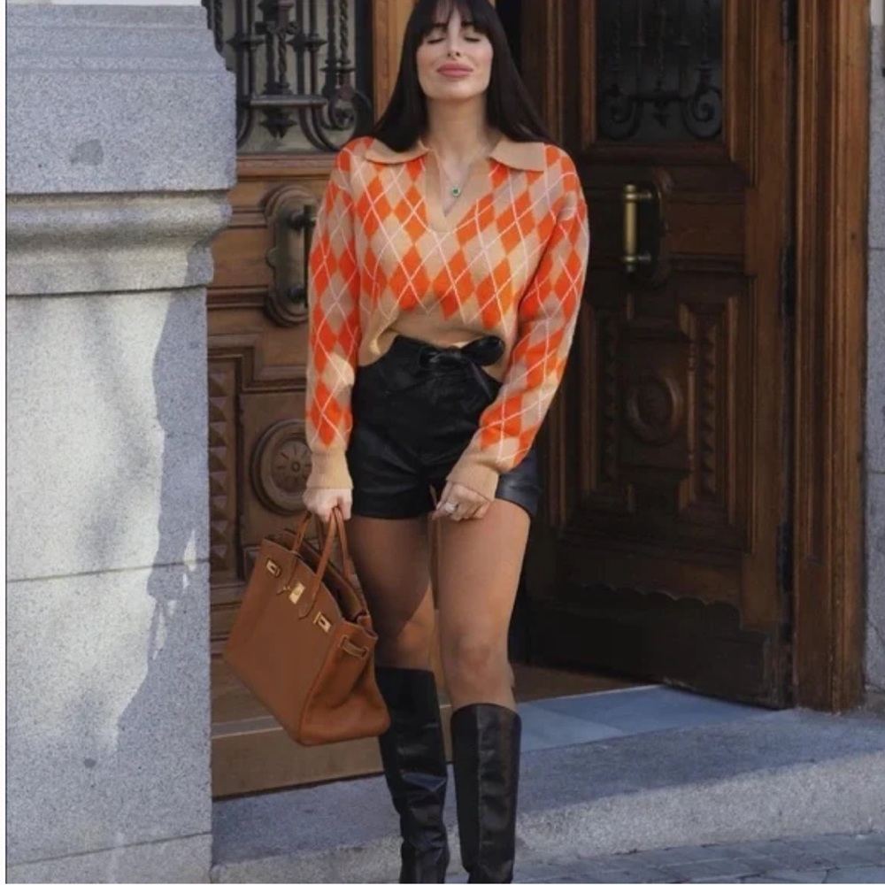 Zara Knit Argyle Sweater - Picture 10 of 16